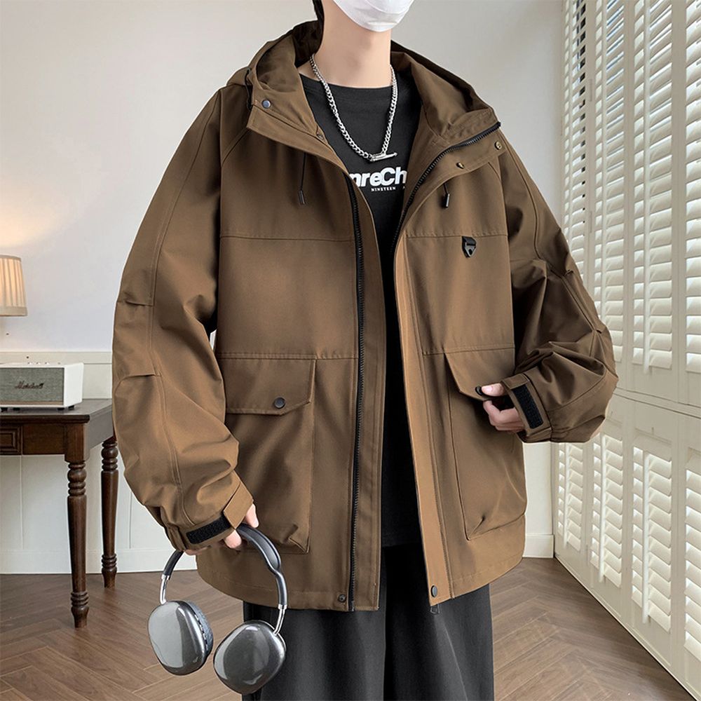 Men's Casual Outdoor Hooded Jacket Windproof Coat